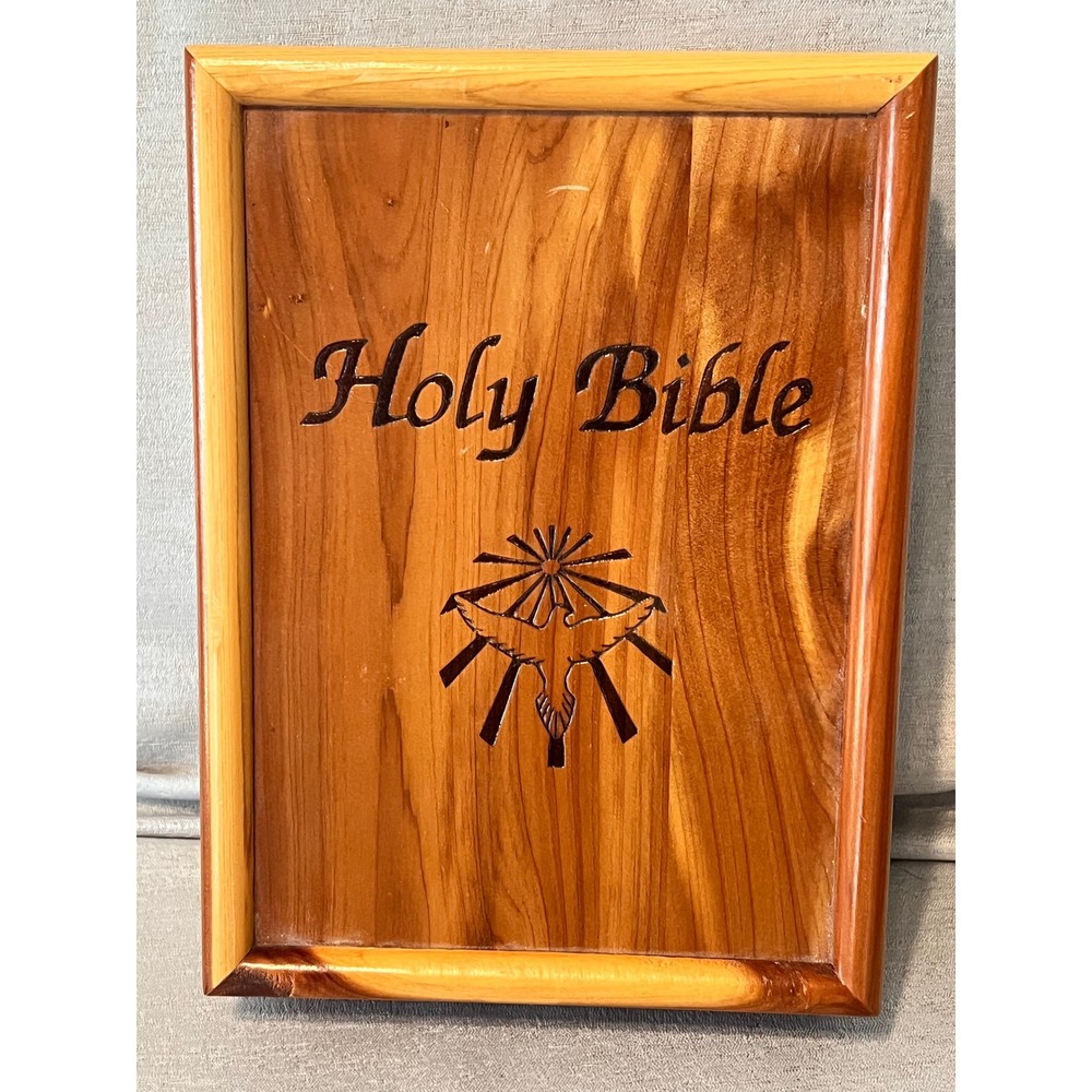 Cedar Wood Holy Bible Box UAW Local 735 KJV Comfort Edition Union Made Religious